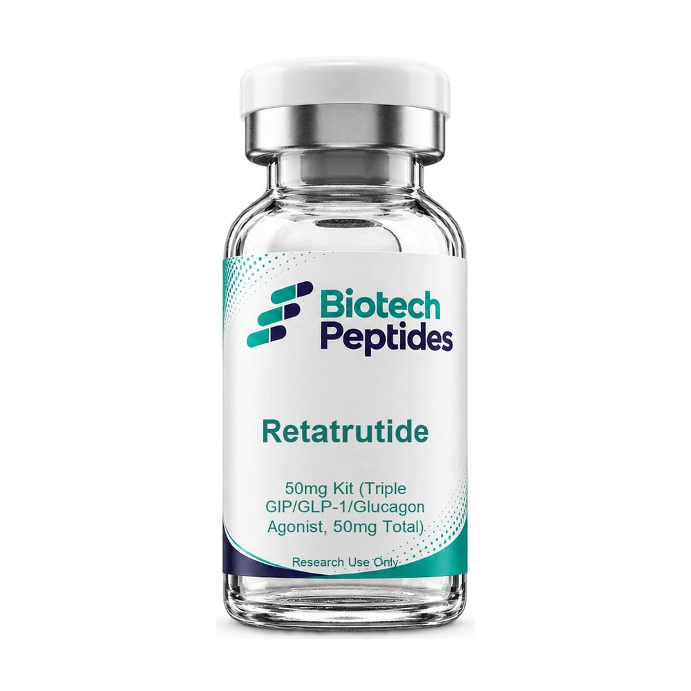 Retatrutide 50mg Kit (Triple GIP/GLP-1/Glucagon Agonist, 50mg Total) — Biotech Peptides