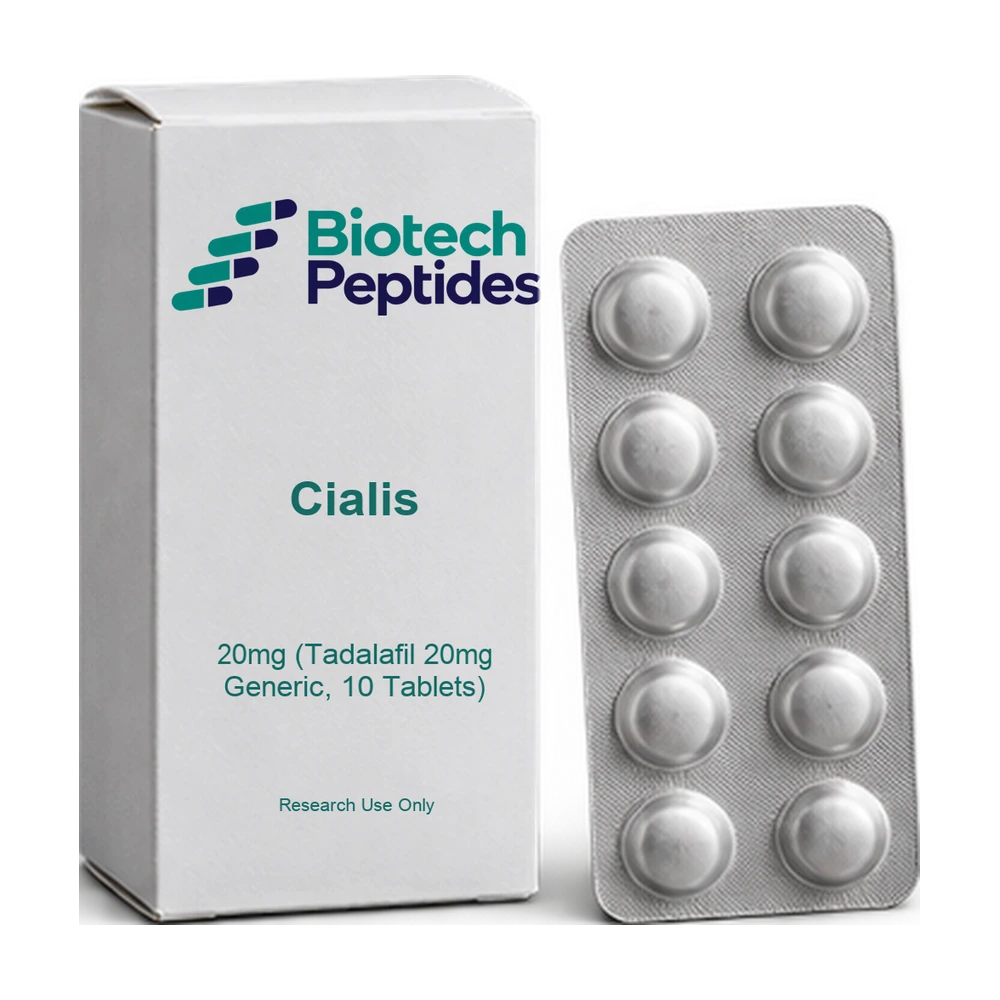 Cialis 20mg (Tadalafil 20mg Generic, 10 Tablets) — Biotech Peptides