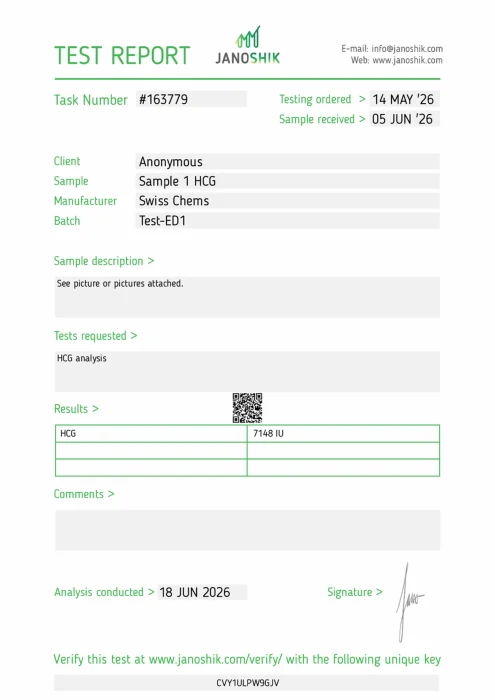 HCG 5000 IU lab report