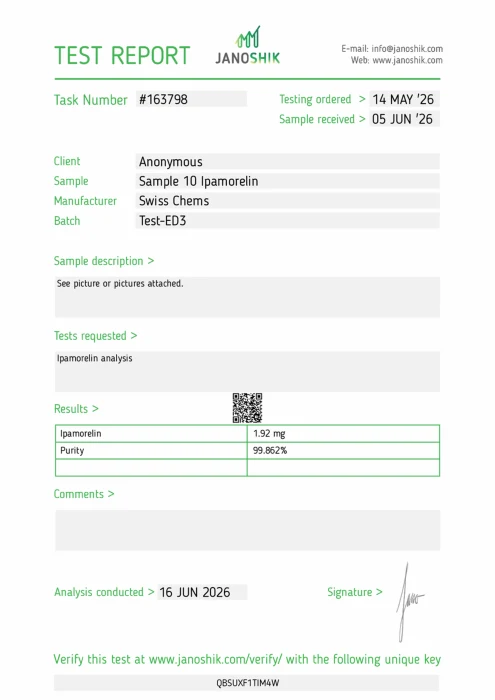 Ipamorelin 2mg lab report